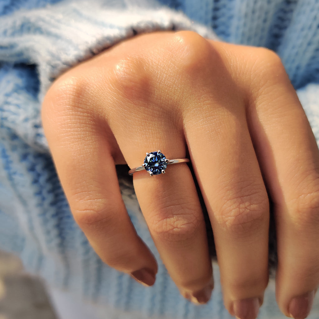 Royal Blue Ring In Simple Solitaire Style
