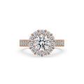 Halo Diamond Engagement Ring in Rose Gold