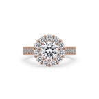 Halo Diamond Engagement Ring in Rose Gold
