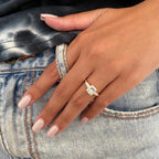 2.0 CT Cushion Cut Moissanite Three Stone Engagement Ring