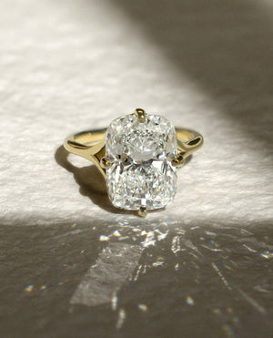 4.0 -6.0 CT Elongated Cushion Cut Lab Grown Diamond Split Shank Engagement Ring