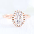 1.50 CT Oval Cut Halo Style Moissanite Engagement Ring