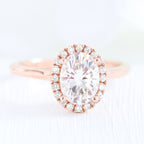 1.50 CT Oval Cut Halo Style Moissanite Engagement Ring