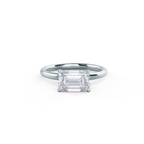 1.75 CT East-West Emerald Cut Moissanite Solitaire Engagement Ring