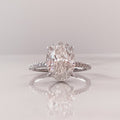 2.0 CT Oval Moissanite Hidden Halo Pave Setting Engagement Ring