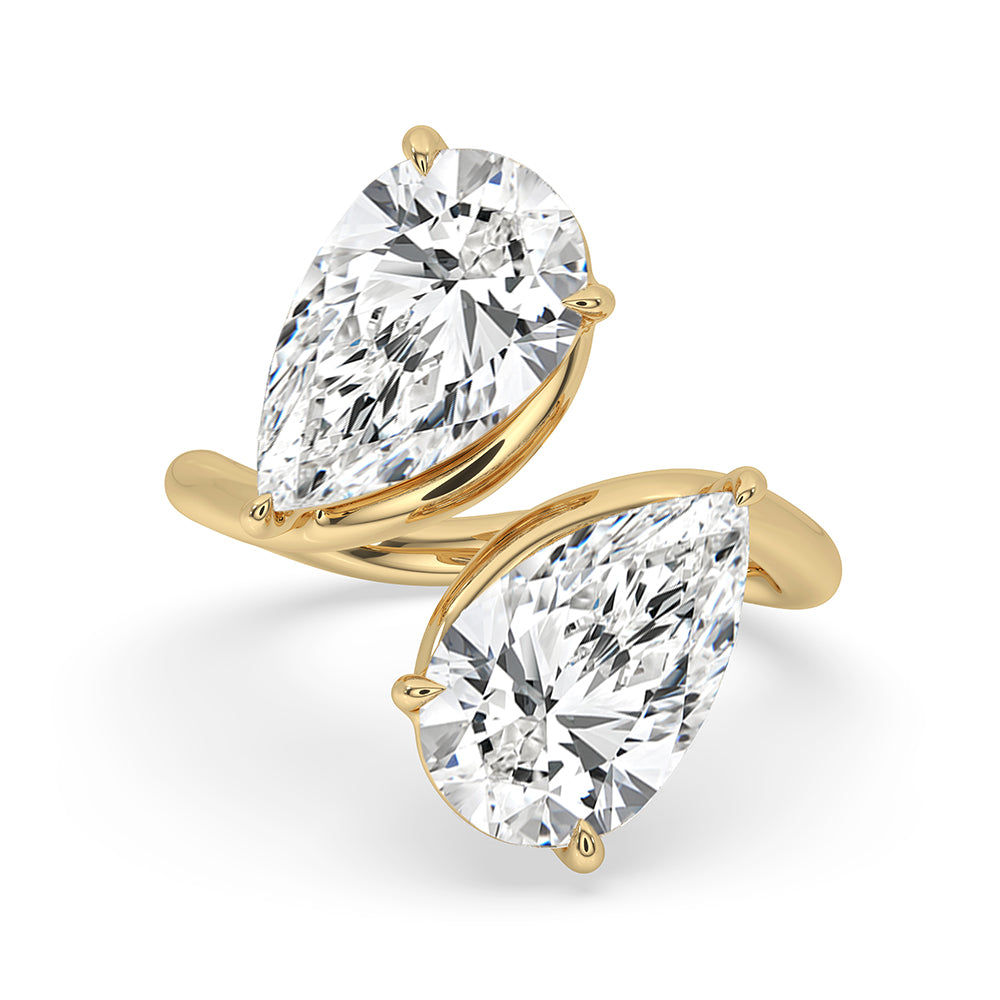 Pear Cut Diamond Two Stone Engagement Ring Image principale du produit