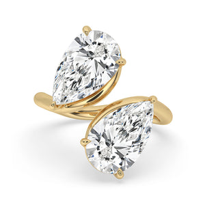 Pear Cut Diamond Two Stone Engagement Ring