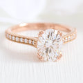 2.0 CT Oval Cut Moissanite Pave Engagement Ring