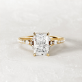 2.5 CT Radiant Cut Moissanite Pave & Hidden Halo Style Engagement Ring