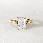 2.5 CT Radiant Cut Moissanite Pave & Hidden Halo Style Engagement Ring