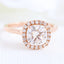 1.65 CT Cushion Cut Moissanite Halo Engagement Ring