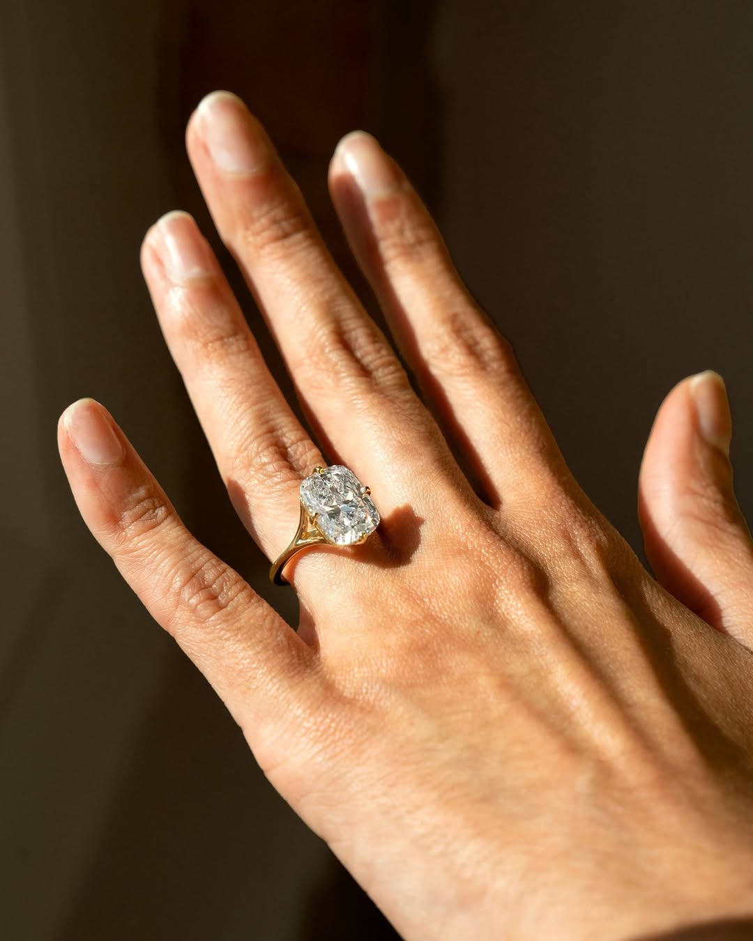 2.0 -6.0 CT Elongated Cushion Cut Lab Grown Diamond Split Shank Engagement Ring