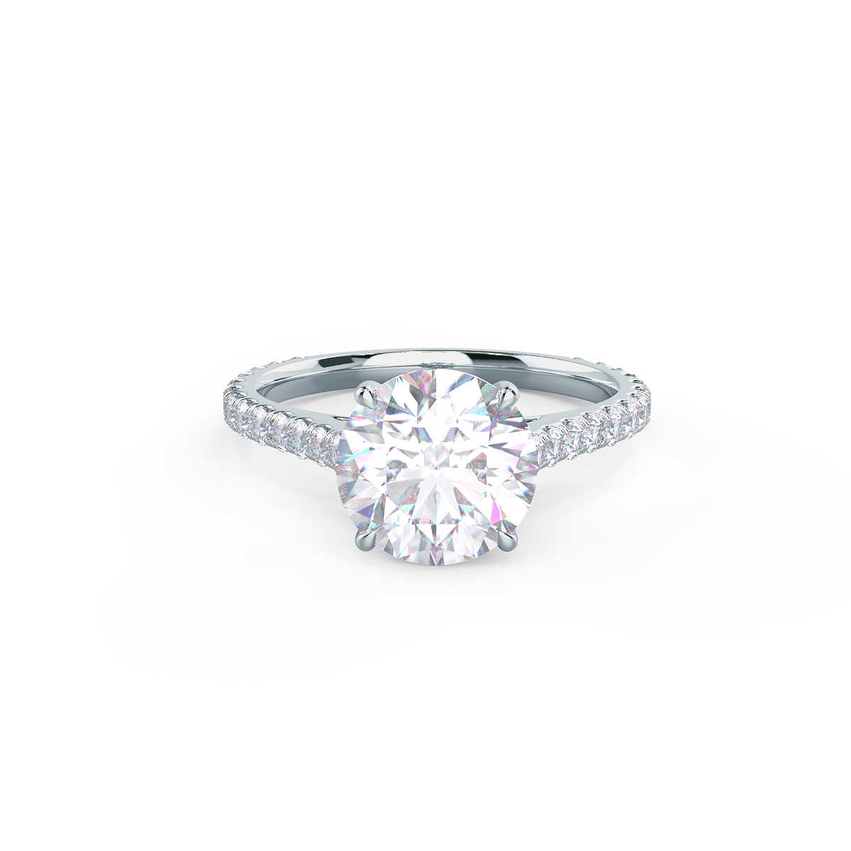 2.0CT Round Moissanite Solitaire Engagement Ring