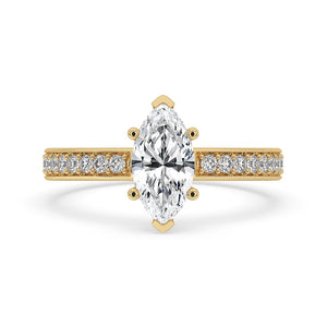Hidden Halo Marquise Diamond Ring
