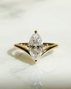2.0 -3.50 CT Marquise ⁠Cut Lab Grown Diamond Unique Engagement Ring