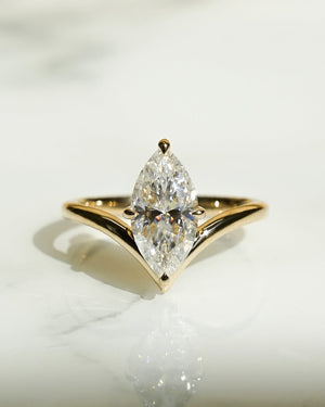 2.0 -3.50 CT Marquise ⁠Cut Lab Grown Diamond Unique Engagement Ring