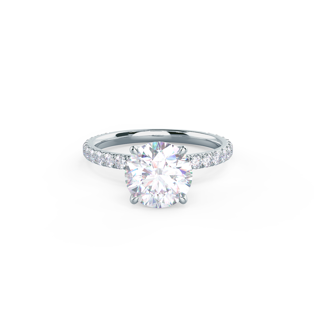 2.25 CT Round Moissanite Pave Setting Engagement Ring
