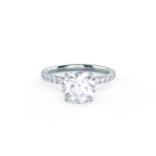 2.25 CT Round Moissanite Pave Setting Engagement Ring