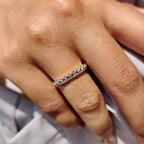 Round Wedding Band In Double Row Pave Style