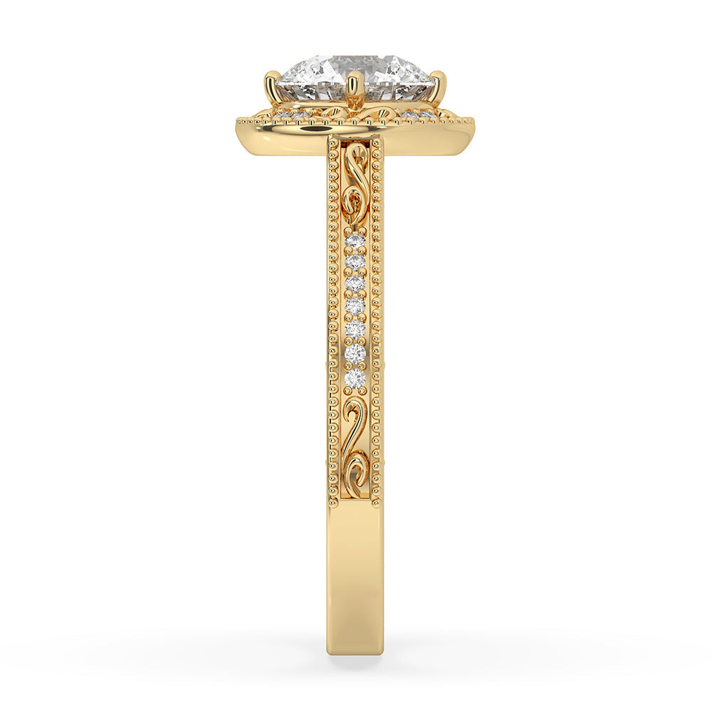 Vintage Diamond Ring In Art Deco Setting
