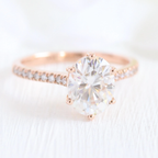2.0 CT Oval Cut Moissanite Pave Engagement Ring