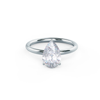 2.0 CT Pear Cut Moissanite Solitaire Engagement Ring