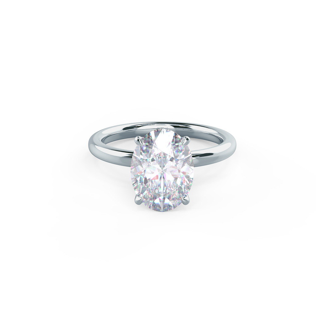 1.75 CT Oval Cut Solitaire Moissanite Engagement Ring
