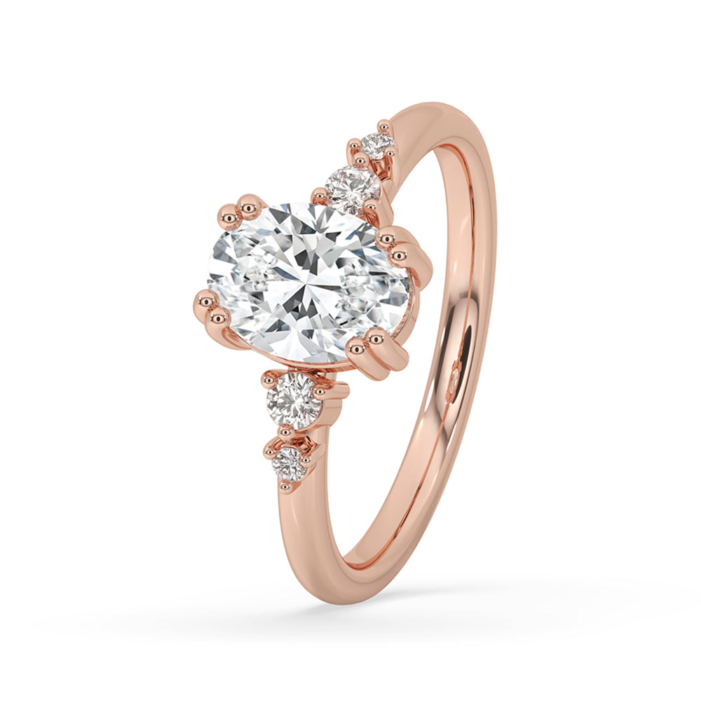 Oval Cut Engagement Ring - Side Stone Secondary image