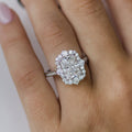 3.40 CT Radiant Moissanite Unique Halo Engagement Ring