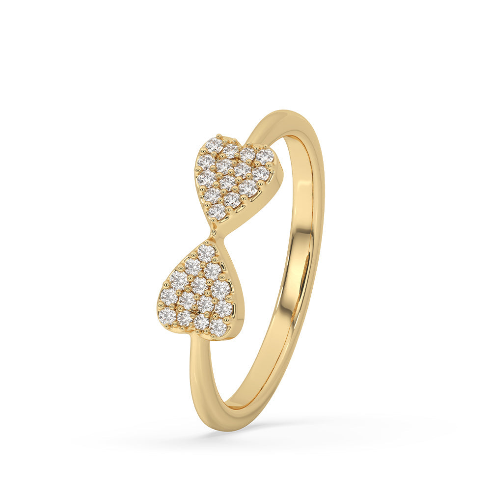 Round Cut Ring In Yellow Gold Finish Immagine secondaria del prodotto