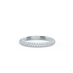 Round Brilliant Cut 3 Side Pave Diamond Wedding Band