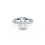 2.25 CT Pear Moissanite Hidden Halo Pave Setting Engagement Ring