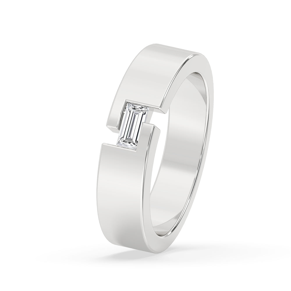 Baguette Diamond Wedding Band - Solitaire Style Secondary image