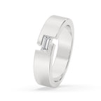 Baguette Diamond Wedding Band - Solitaire Style