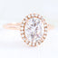 2.0 CT Oval Cut Moissanite Halo Engagement Ring