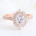 1.50 CT Oval Cut Vintage Halo Style Moissanite Engagement Ring