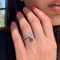 1.60 - 3.60 CT  Emerald Cut Moissanite Pave Setting Engagement Ring