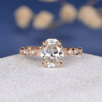 2.0 CT Oval Cut Moissanite Pave Setting Engagement Ring