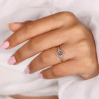 Yellow Gold Cancer Ring With Round Side Stone