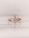 2.80 CT Oval Moissanite Hidden Halo Pave Setting Engagement Ring
