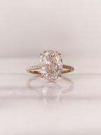 2.80 CT Oval Moissanite Hidden Halo Pave Setting Engagement Ring