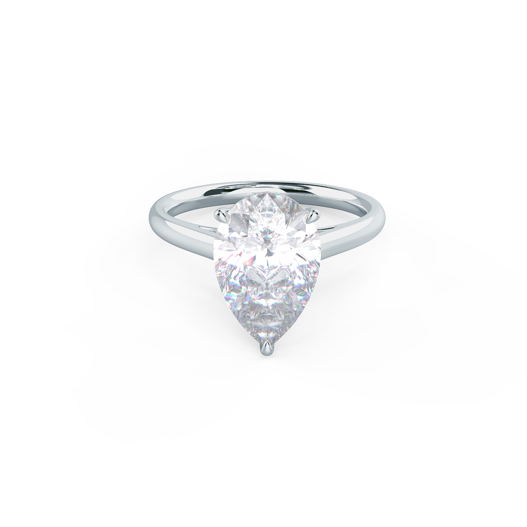 4.0 CT Pear Cut Moissanite Solitaire Engagement Ring