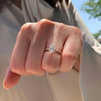 1.33 CT Oval Cut Moissanite Pave Engagement Ring