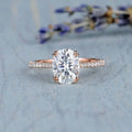 2.0 CT Oval Cut Moissanite Pave Engagement Ring