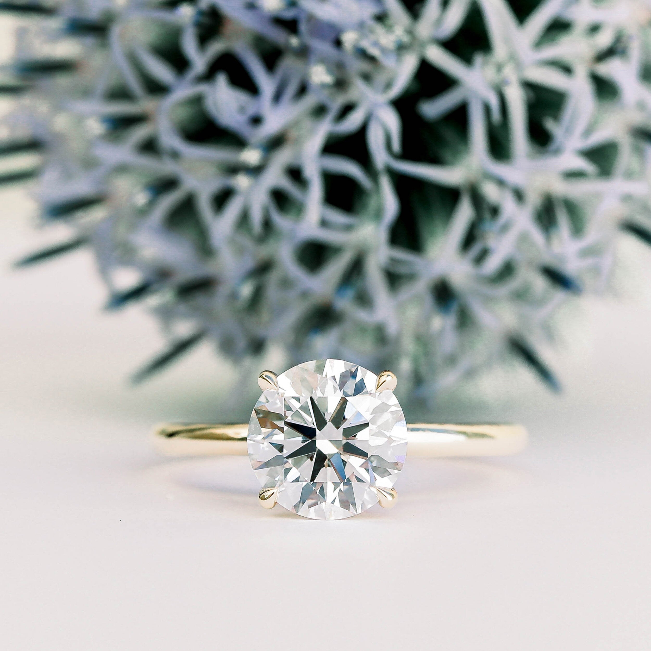 1.75 CT Round Brilliant Cut Moissanite Solitaire Engagement Ring