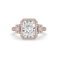 Radiant Cut Ring In 3 Side Pave Setting