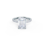 2.0 CT Emerald Moissanite Pave Setting Engagement Ring