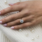 3.0 CT Round Cut Moissanite Solitaire Engagement Ring