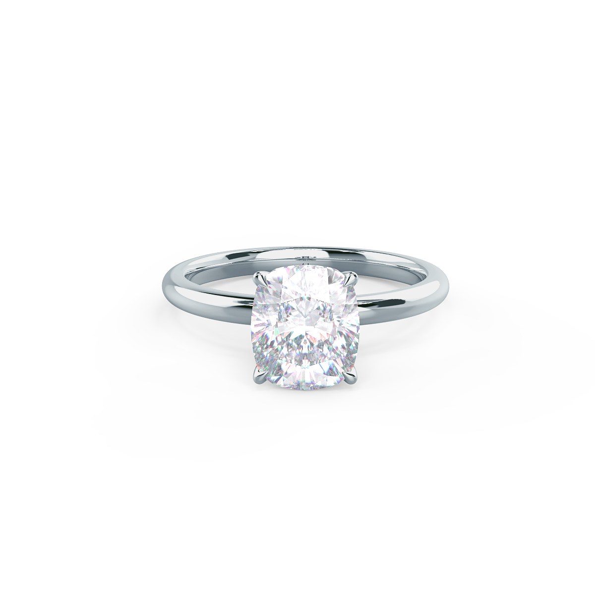 2.75 CT Cushion Cut Moissanite Solitaire Engagement Ring