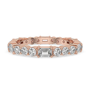 Unique Emerald Eternity Band - Rose Gold